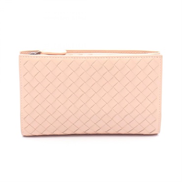 BOTTEGA VENETA Intrecciato Bi-fold wallet leather Pink Used Women