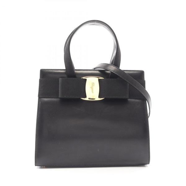 Salvatore Ferragamo Vara Ribbon Shoulder Crossbody Handbag leather Black Used