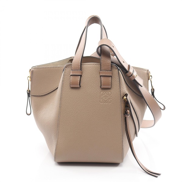 LOEWE hammock 2Way Shoulder compact Handbag leather Beige Used Women