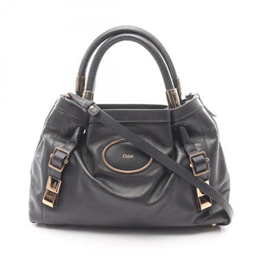 Chloe Victoria 2WAY Shoulder Handbag leather Black Used Women
