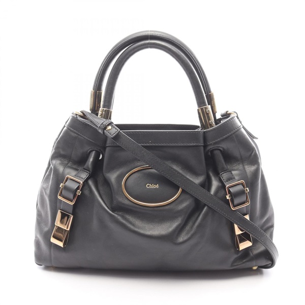 Chloe Victoria 2WAY Shoulder Handbag leather Black Used Women