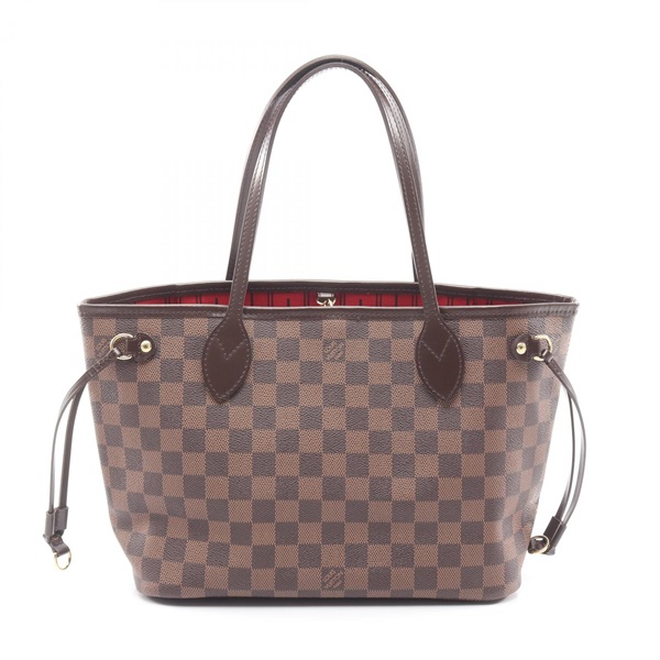 LOUIS VUITTON Neverfull PM Tote HandBag N51109 Damier Ebene canvas leather Used