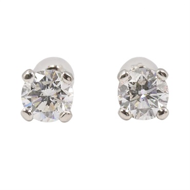 JEWELRY Diamond Pierced Earrings Pt900 Platinum Clear Used Women