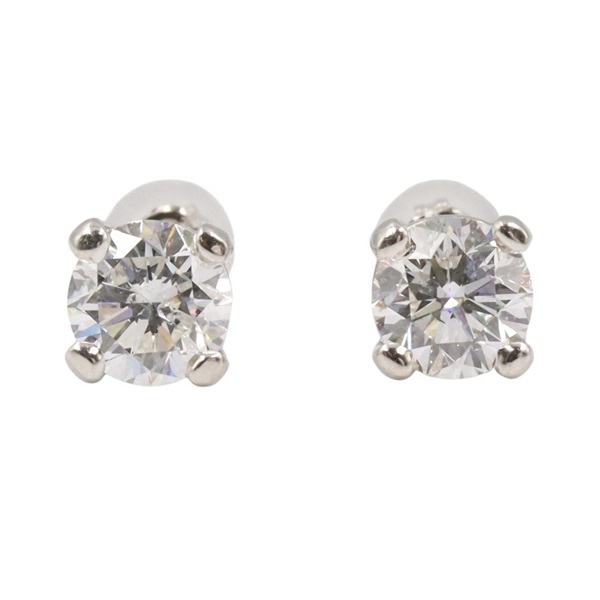 JEWELRY Diamond Pierced Earrings Pt900 Platinum Clear Used Women