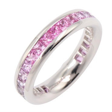 JEWELRY Sapphire Ring 18KWG White Gold Pink Used Women US size #8.25 #17