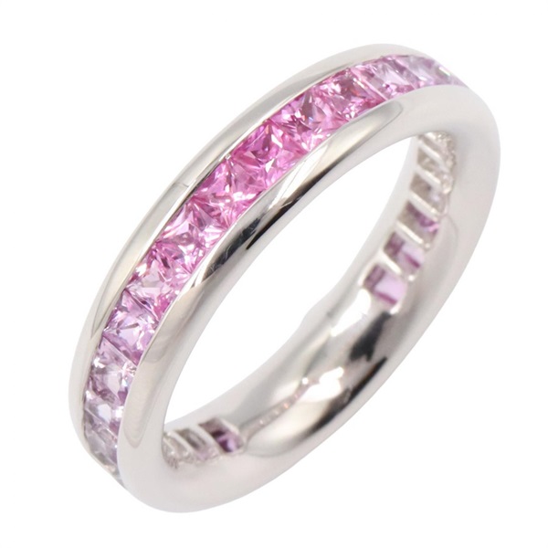 JEWELRY Sapphire Ring 18KWG White Gold Pink Used Women US size #8.25 #17