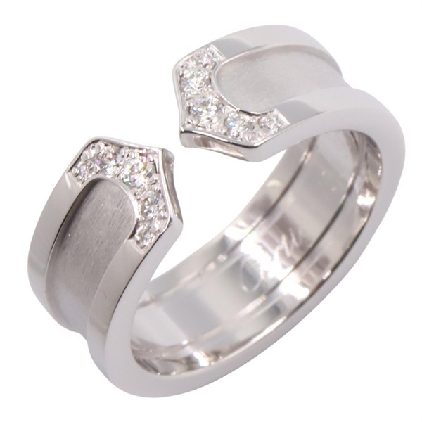 CARTIER C2 Diamond Ring 18KWG White Gold Used women US size 5 #50