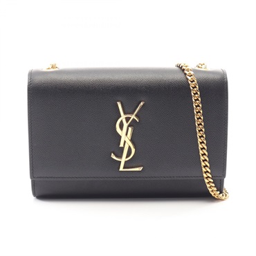 SAINT LAURENT PARIS KATE Small Chain Shoulder Bag 469390 leather Black Used GHW