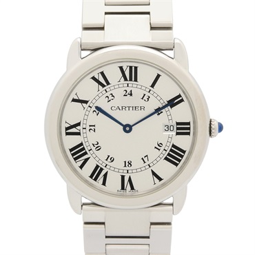 CARTIER Rondo Solo de Cartier LM Wrist Watch W6701005 Quartz SS Used mens