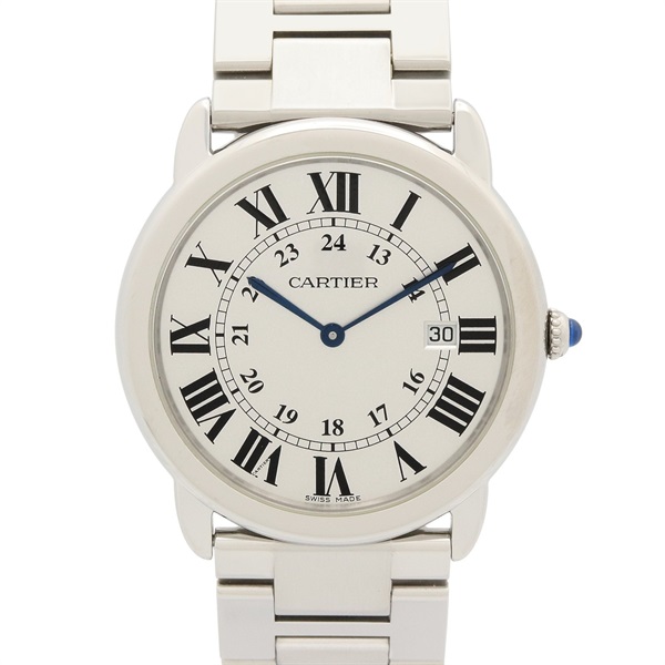 CARTIER Rondo Solo de Cartier LM Wrist Watch W6701005 Quartz SS Used mens