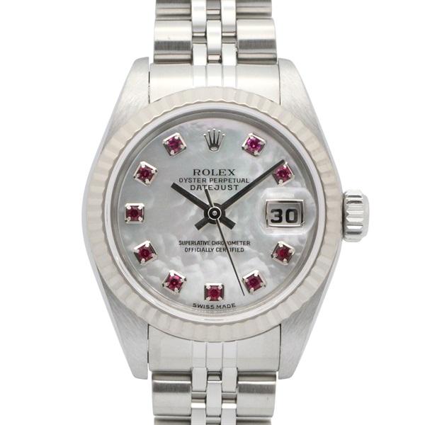 ROLEX Datejust F-serial Wrist Watch 79174NGR Auto winding K18WG SS Ruby Used