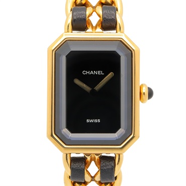 CHANEL Premiere M Wrist Watch H0001 Quartz Gold Plated leather Used Women