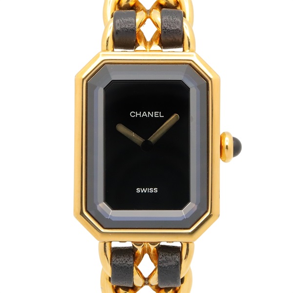 CHANEL Premiere M Wrist Watch H0001 Quartz Gold Plated leather Used Women