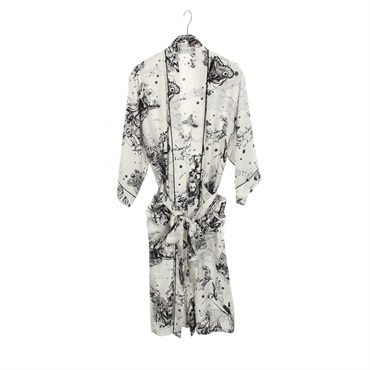 Christian Dior CHEZ MOI Zodiac Dressing Gown Dress #F38 111V35A6785 silk White