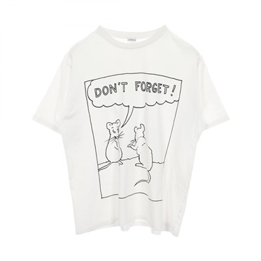 LOEWE × JOE BRAINARD DON'T FORGET Short sleeve T-shirt cotton White Used mens #S