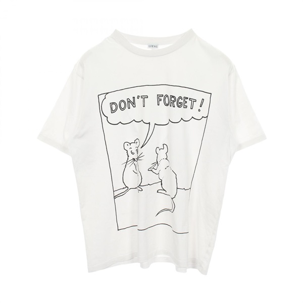 LOEWE × JOE BRAINARD DON'T FORGET Short sleeve T-shirt cotton White Used mens #S