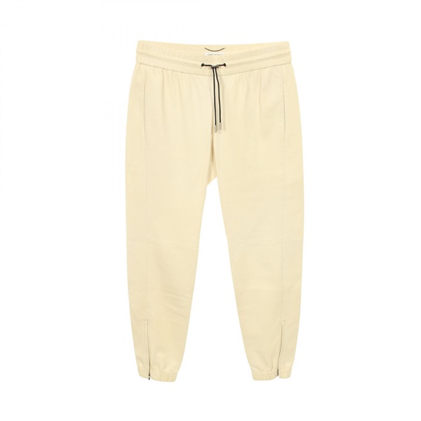 SAINT LAURENT PARIS Pants Trousers 664566 Lamb leather Beige Used mens #48