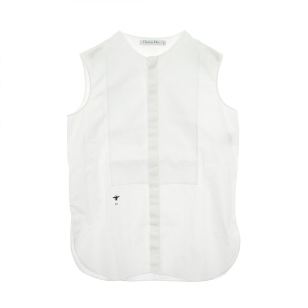 Christian Dior BEE embroidered sleeveless top blouse 841B41A3356 cotton #40 Used