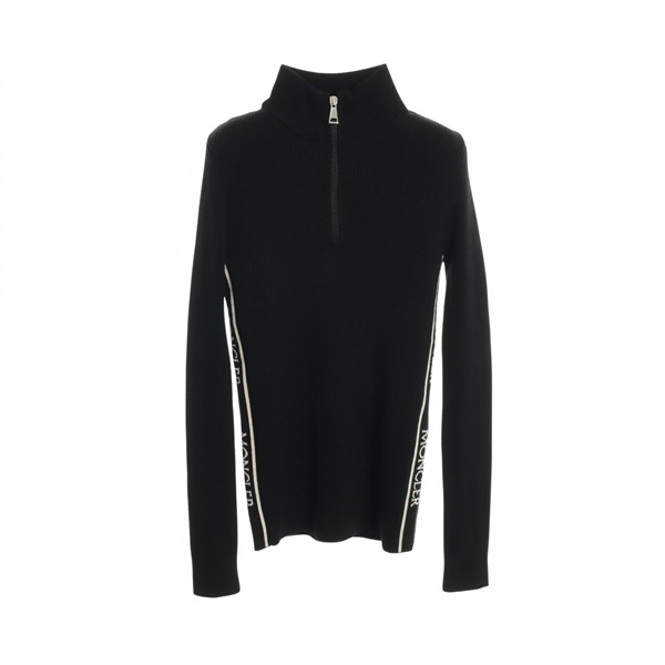 MONCLER Half zip Knitwear Sweater 9F00001 wool Black Used Women size XS