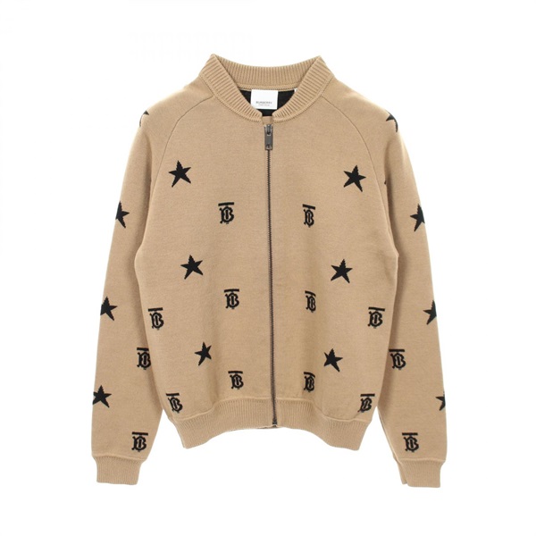 BURBERRY TB logo star pattern kids knit Blouson 8050336 wool Beige #14Y/164cm