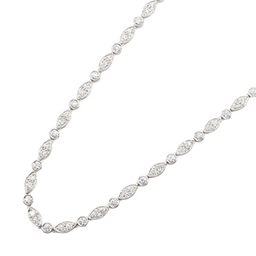 TIFFANY＆CO Swing Diamond Necklace 41cm Pt950 Platinum Clear Used Women
