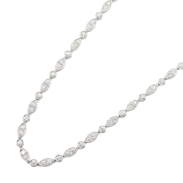 TIFFANY＆CO Swing Diamond Necklace 41cm Pt950 Platinum Clear Used Women