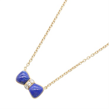 Van Cleef & Arpels Nu Papillon Diamond Necklace 18KYG Yellow Gold lapis lazuli