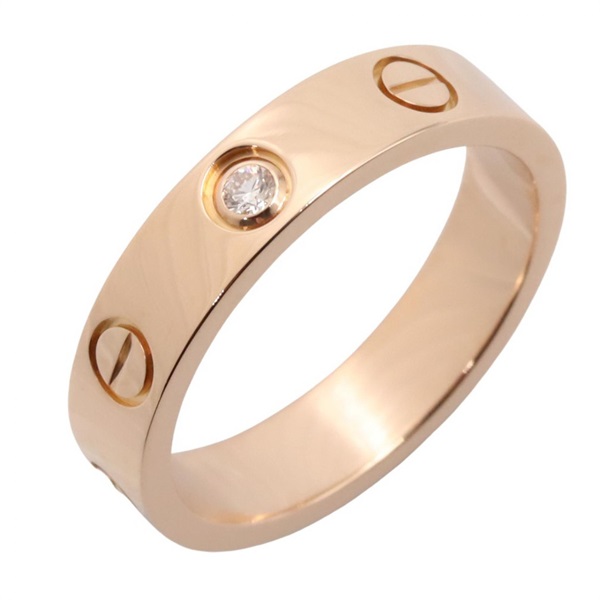 CARTIER Mini Love Ring 1PD Diamond 18KRG Rose Gold Used Women US size #4.75 #49