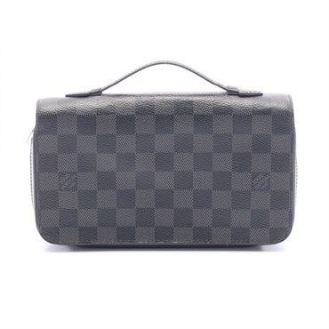 LOUIS VUITTON Zippy XL Around long wallet purse N41503 Damier graphite leather