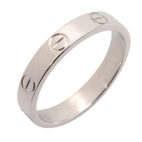 CARTIER Mini Love Ring 18KWG White Gold Used Women US size #7.5 #56