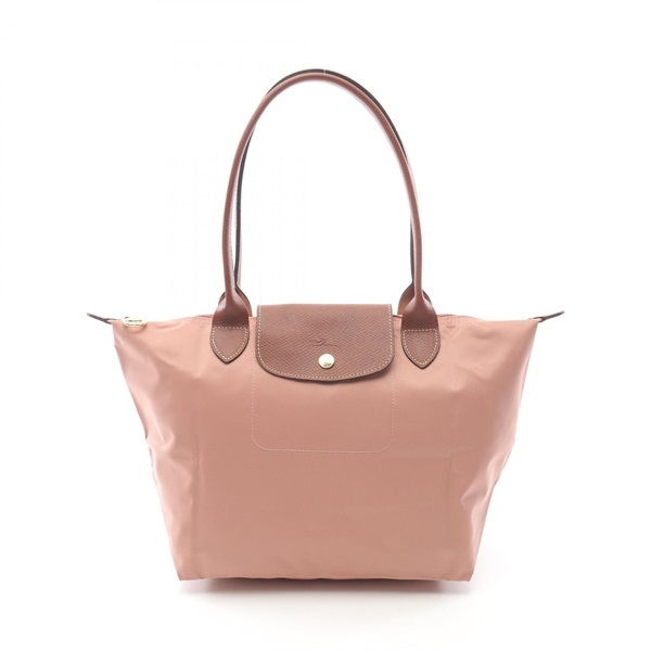 Longchamp LE PLIAGE ORIGINAL M Shoulder Tote Bag canvas leather Pink Brown NEW