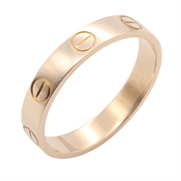CARTIER Mini Love Ring 18KPG Pink Rose Gold Used unisex US size 6.5 #53