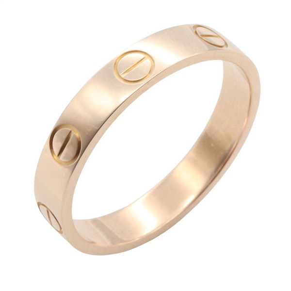 CARTIER Mini Love Ring 18KPG Pink Rose Gold Used unisex US size 6.5 #53