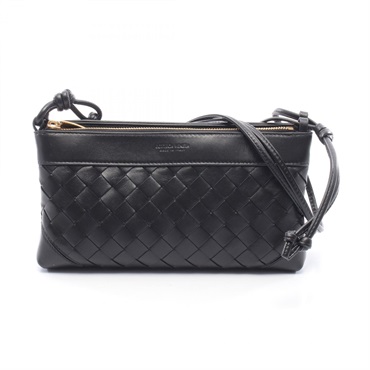 BOTTEGA VENETA Andiamo Pouch Intrecciato Shoulder Bag leather Black NEW Women