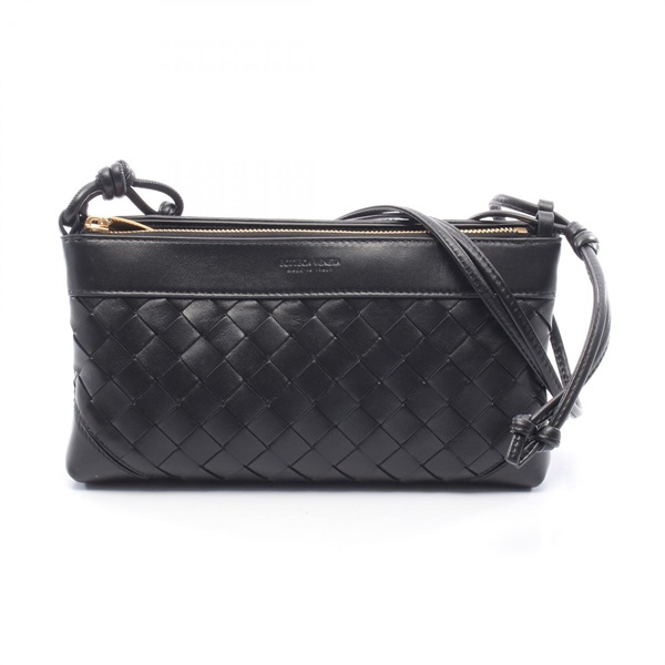 BOTTEGA VENETA Andiamo Pouch Intrecciato Shoulder Bag leather Black NEW Women