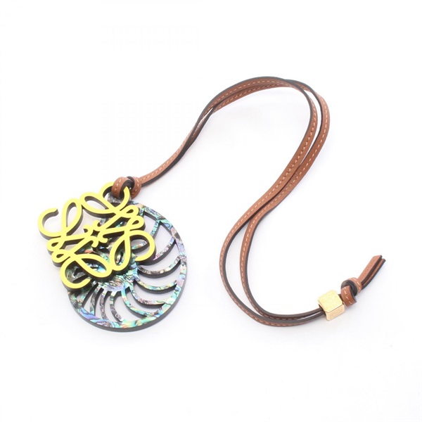 LOEWE Anagram charm C621232XAB leather Yellow Purple Multicolor NEW Women