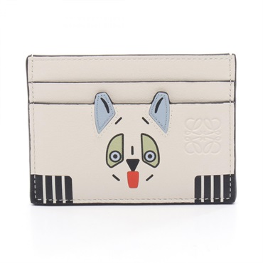 LOEWE Futurist Cat Card Case C643322X54 leather White Multicolor NEW Women