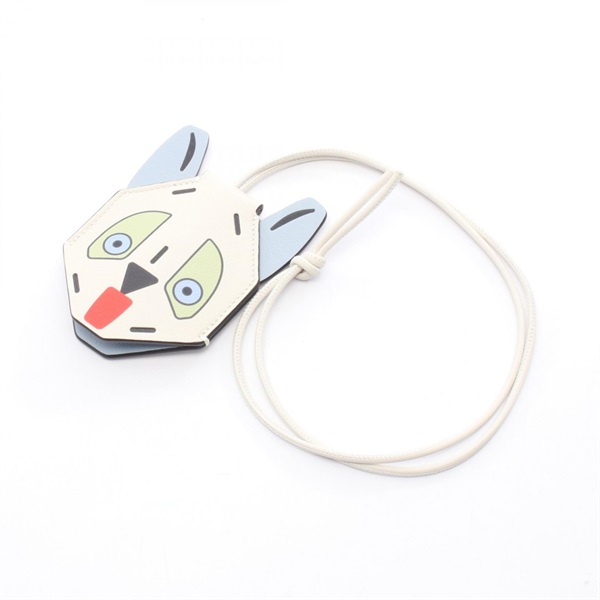 LOEWE Futurist Cat charm C621232XQN leather White Multicolor NEW Women