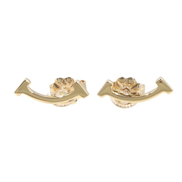 TIFFANY＆CO T Smile Mini Pierced Earrings 18KYG Yellow Gold Used Women