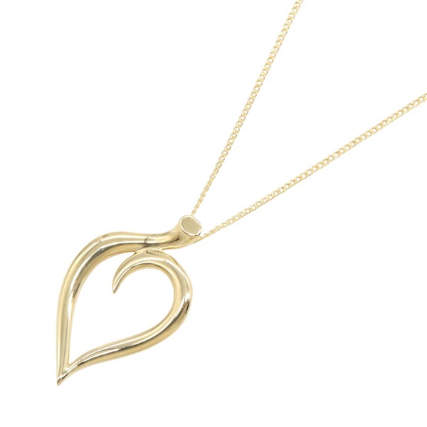 TIFFANY＆CO Leaf Heart Necklace Pendant 46.5cm 18KYG Yellow Gold Used Women