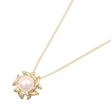 TIFFANY＆CO Pearl Necklace Pendant 18KYG Yellow Gold Pearl White Used Women