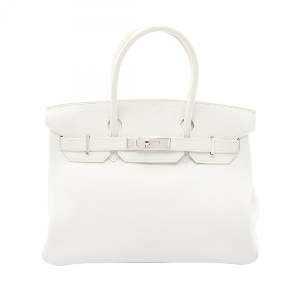 HERMES Birkin 30 Handbag Taurillon Leather White Used Women L SHW