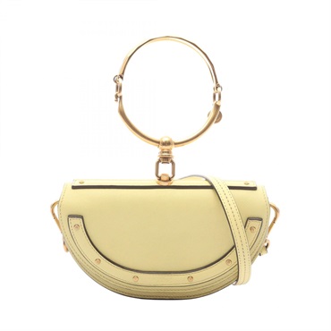 Chloe Nile Small Minaudière shoulder crossbody Handbag leather Yellow Used Women