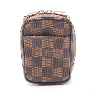 LOUIS VUITTON Etui Okapi PM Pouch Case N61738 Damier Ebene canvas leather Used