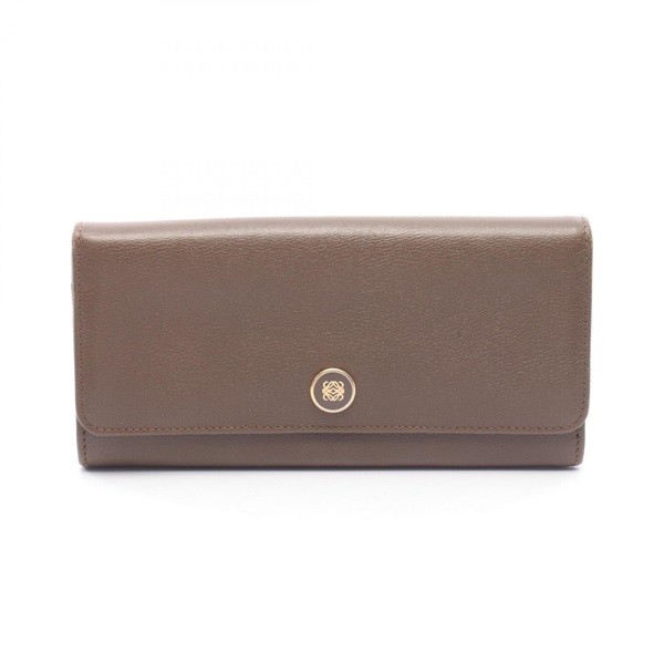 LOEWE anagram Bifold purse leather Brown Used Women