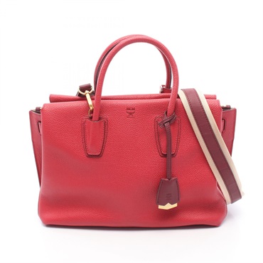 MCM MILLA Shoulder Tote Handbag leather Red Used Women