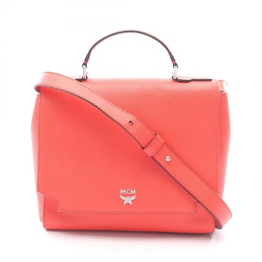 MCM shoulder crossbody Handbag leather Red Used Women