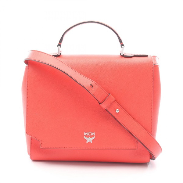 MCM shoulder crossbody Handbag leather Red Used Women