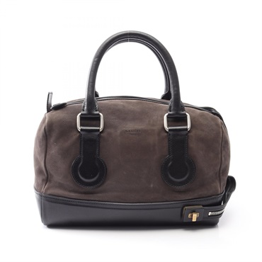 CELINE Mini Duffel Handbag leather leather Brown Black SHW Used Women
