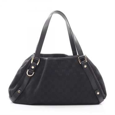 GUCCI Abbey GG canvas Shoulder Handbag 130736 leather Black Used Women
